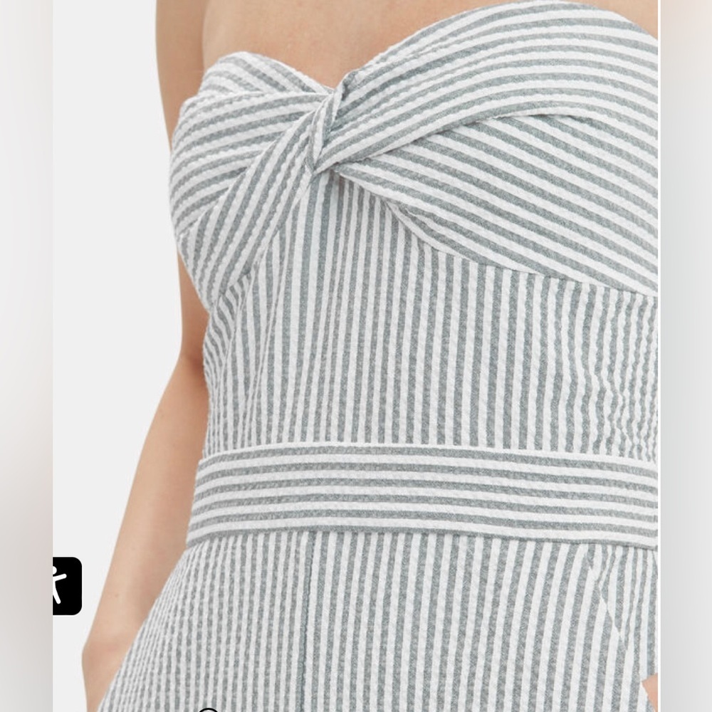 Veronica Beard Strapless Blue and White Pinstripe Jumpsuit - Picture 7 of 15